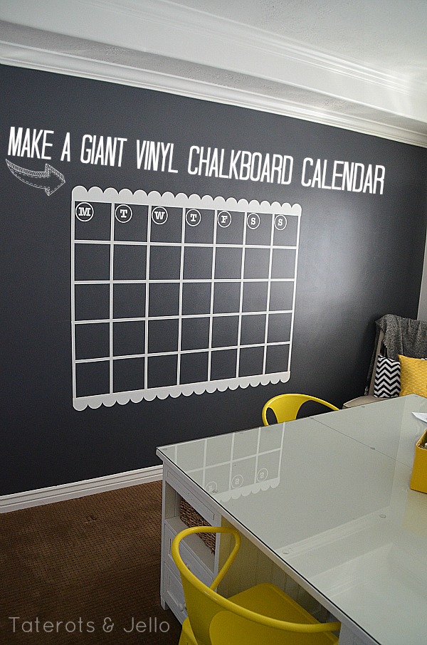 NAVY Chalkboard Wall and GIANT Calendar Tutorial - Tatertots and Jello